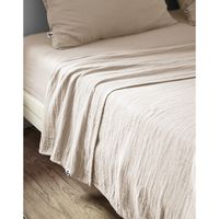 L'effet Papillon - Drap plat gaïa toutes dimensions gaze de coton - Taille 270x300 cm - Beige