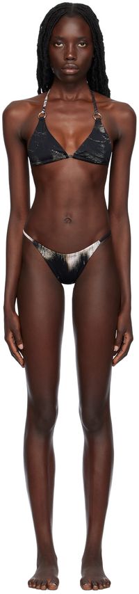 Louisa Ballou Bikini noir à anneaux