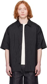 Jil Sander Chemise noire en canevas