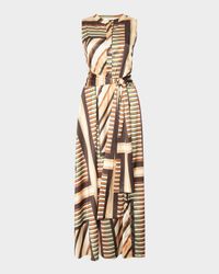 Anabella Geometric Scarf Midi Dress