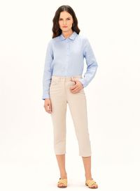 Caroll - Pantacourt en coton stretch - Taille 46 - Beige