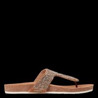 Les Tropeziennes Par M.belarbi - Sandales plates avec perles en cuir - Taille 41 - Doré