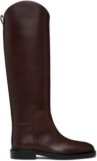 Jil Sander Burgundy Riding Tall Boots