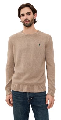 Polo Ralph Lauren Long-Sleeve Cotton Shaker Knit Crewneck Bronze Melange M