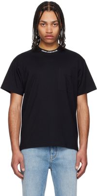 Versace Jeans Couture T-shirt noir à col à logo