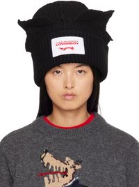 Charles Jeffrey LOVERBOY Black Supersized Chunky Ears Beanie