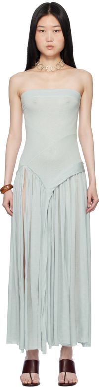 BELLE Robe longue Lucille bleue