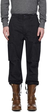 RRL Black Surplus Cargo Pants