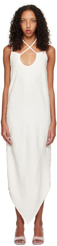 BINYA Robe midi Alba blanche exclusive à SSENSE