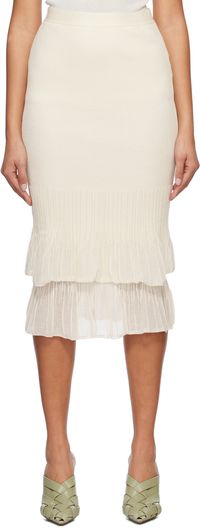 Bottega Veneta Off-White Light Midi Skirt