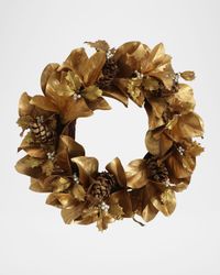 Golden Magnolia Leaf 24" Wreath