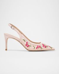 Stuart Power Embroidered Mesh Stiletto Pumps