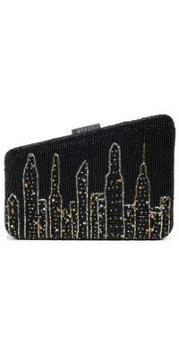 STAUD Carmella Beaded Clutch NYC Skyline One Size