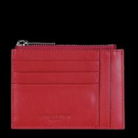 Lancaster Paris - Porte-cartes zippé en cuir - Taille Unique - Rouge