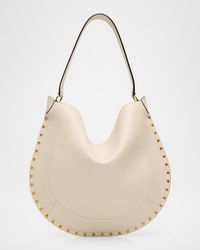 Oskan Studded Grainy Leather Shoulder Bag