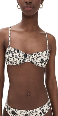 Ulla Johnson Naomi Ruched Bikini Top White Gardenia P
