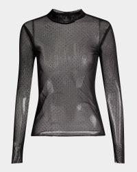 Ayla Metallic Dot Long-Sleeve Top