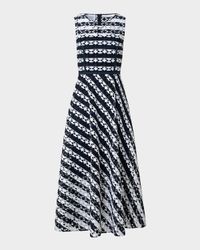 Dot Cut-Out Guipure Fit-Flare Midi Dress