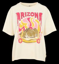 Le Temps Des Cerises - Tee-shirt droit col rond sérigraphié en coton - Taille XL - Blanc