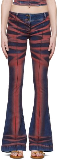 KNWLS Red & Navy Harley Jeans