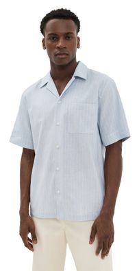 SIMKHAI Poe Camp Shirt Haze Stripe L