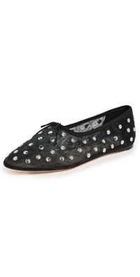 Loeffler Randall Landon Soft Ballet Flats Black/Silver 6