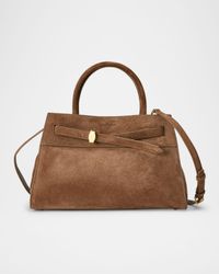 Dash Belted Suede Top-Handle Bag