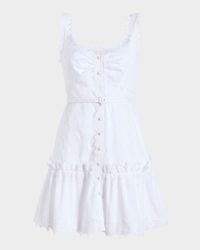 Aziza Embellished Button-Front Mini Dress