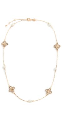 Tory Burch Kira Clover Pearl Necklace Tory Gold/Pearl/Crystal One Size