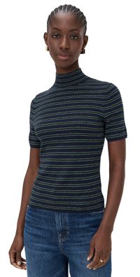 Theory Leenda Stripe Shirt Deep Navy Multi XL