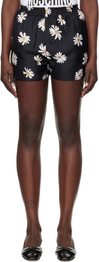 Moschino Black All Over Daisy Print Shorts