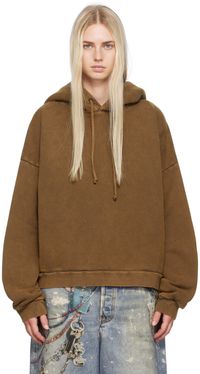 Acne Studios Pull à capuche teint en plongée brun clair