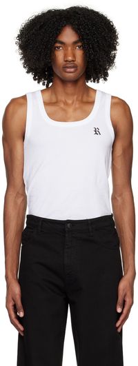 Raf Simons White 'R' Tank top