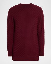 Men's Quadrant Knit Cashmere and Silk Crewneck Sweater