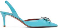 Amina Muaddi Blue Rosie Sling 60 Heels