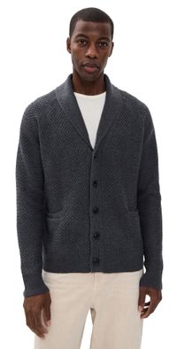 SIMKHAI Grant Shawl Cardigan Charcoal Melange M