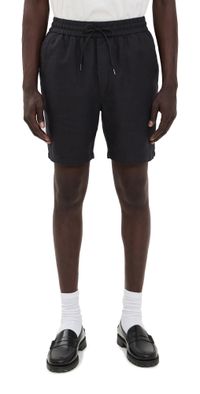 Les Deux Otto Linen Shorts 6.75 Black L
