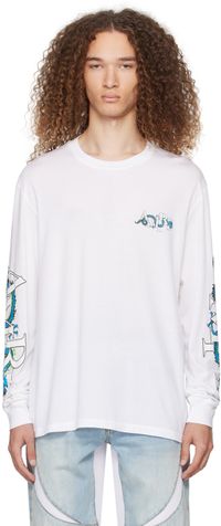 AMIRI T-shirt à manches longues CNY blanc à images à logo