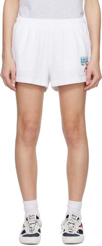 Sporty & Rich White 'LA Marathon' Disco Shorts