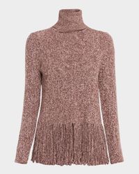 Hypnotic Fringed Turtleneck Sweater