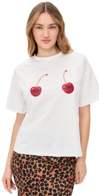 Never Fully Dressed Cherry Boob T-Shirt White L
