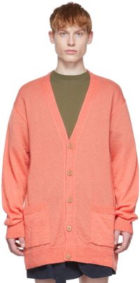 Dries Van Noten Orange Mohair Cardigan