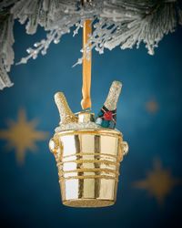 Bucket of Champagne Christmas Ornament