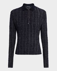 Benedetta Long-Sleeve Textured Plaid Top