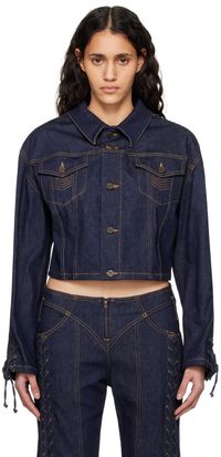 Jean Paul Gaultier Indigo 'The Lace-Up' Denim Jacket