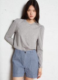 Berenice - Tee-shirt droit en coton - Taille L - Gris