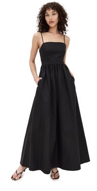 Susana Monaco Poplin Lace Up String Maxi Dress Black L