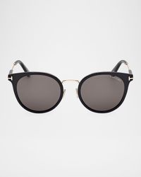 FT1244-KW Acetate Round Sunglasses