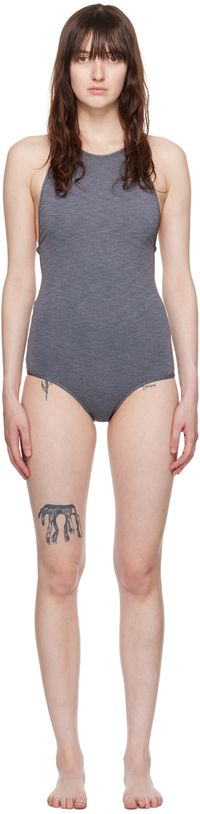 TOTEME Maillot de bain gris à col montant