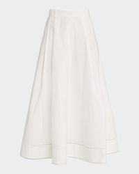 Ladder Embroidered Poplin Skirt